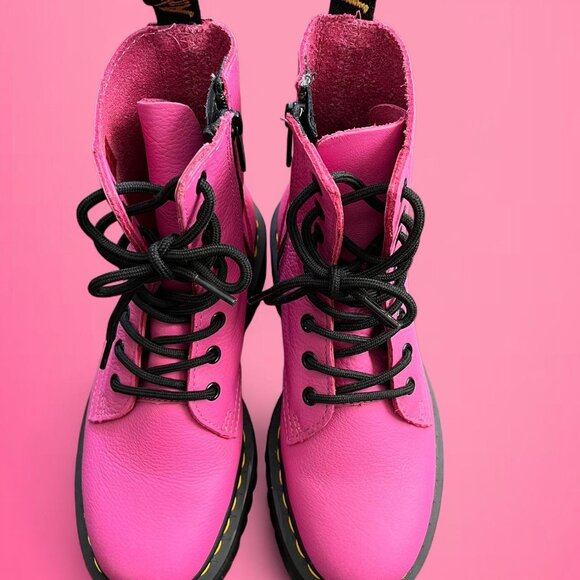 Dr. Martens Jadon pink leather platform combat boots - Picture 3 of 6